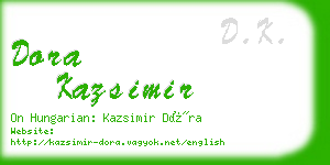 dora kazsimir business card